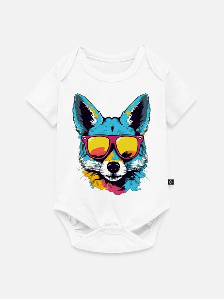 Blau der Schakal - Baby Premium Kurzarmbody - Weiß