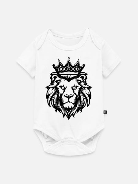 Löwe Löwenkopf Raubtier - Baby Premium Kurzarmbody - Weiß
