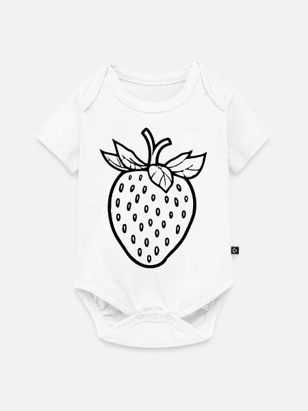 Erdbeere Obst Frucht - Baby Premium Kurzarmbody - Weiß
