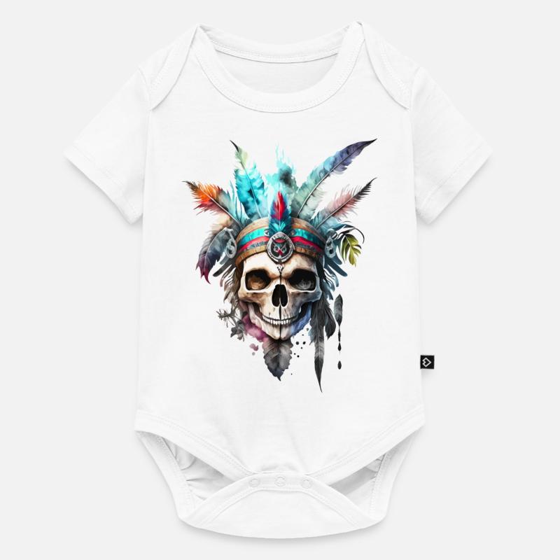 Crâne de sorcière - Body à manches courtes Premium Bébé - blanc