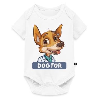Dessin animé Chihuahua Médecin avec un sourire mignon - Body à manches courtes Premium Bébé - blanc - Devant