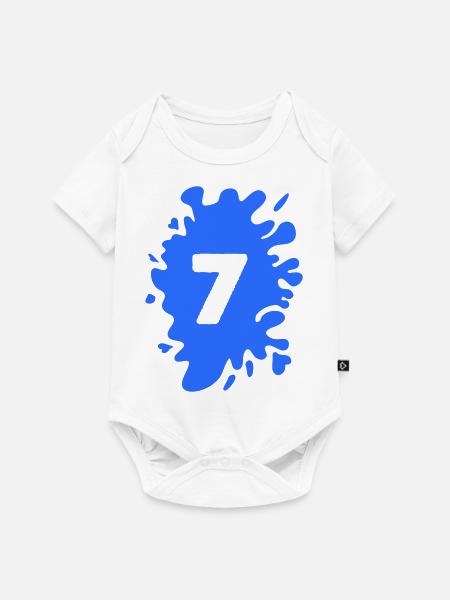 klecks 7 - Baby Premium Kurzarmbody - Weiß