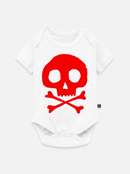 Schädel und Knochen - Baby Premium Kurzarmbody - Weiß