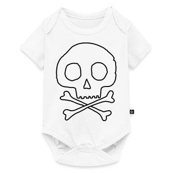 Crâne et os - Body à manches courtes Premium Bébé - blanc - Devant