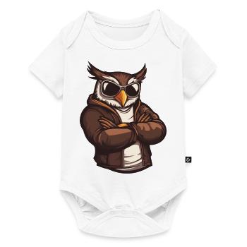Owl Comic Cool - Baby Premium short-sleeve bodysuit - white - Front