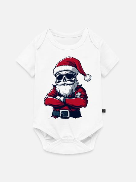 Weihnachtsmann Skull - Baby Premium Kurzarmbody - Weiß