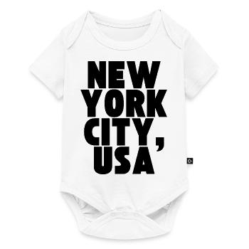 New York City, USA - Design with large font - Baby Premium short-sleeve bodysuit - white - Front