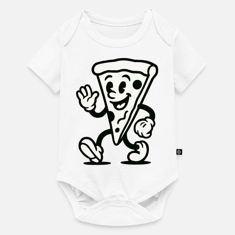 pizza comic - Baby Premium Kurzarmbody - Weiß