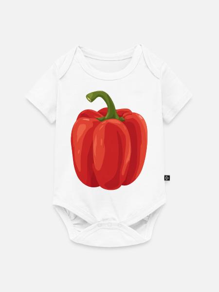 rote Paprika - Baby Premium Kurzarmbody - Weiß