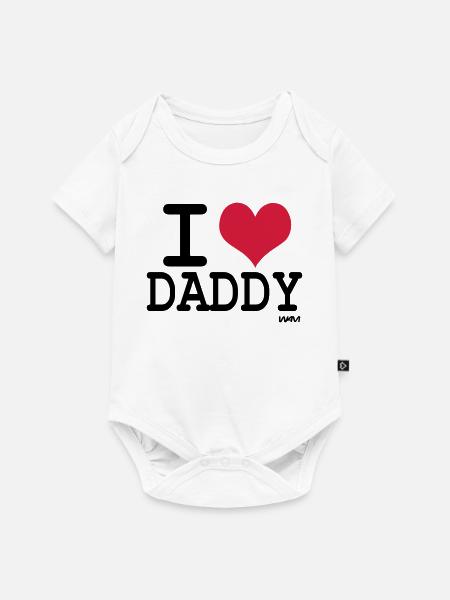 i love daddy by wam - Baby Premium Kurzarmbody - Weiß
