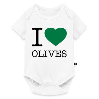 I LOVE OLIVES Oliven - Baby Premium Kurzarmbody - Weiß - Vorne