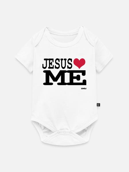jesus loves me - Baby Premium Kurzarmbody - Weiß