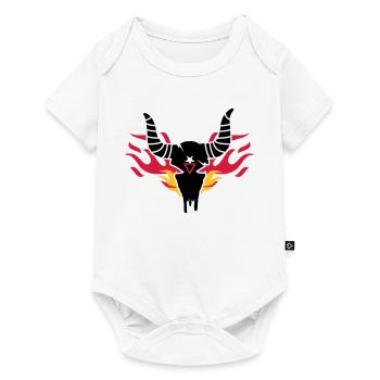 Bull skull with flames - Baby Premium short-sleeve bodysuit - white - Front
