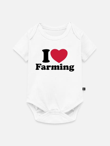 I love farming - Baby Premium Kurzarmbody - Weiß
