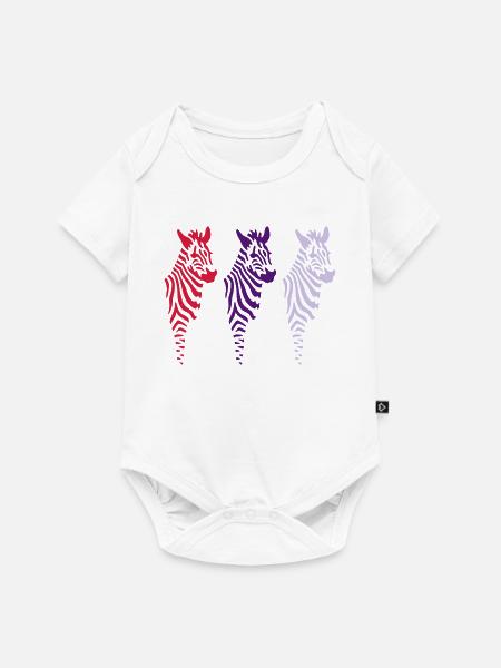 Three Zebras (b) - Baby Premium Kurzarmbody - Weiß