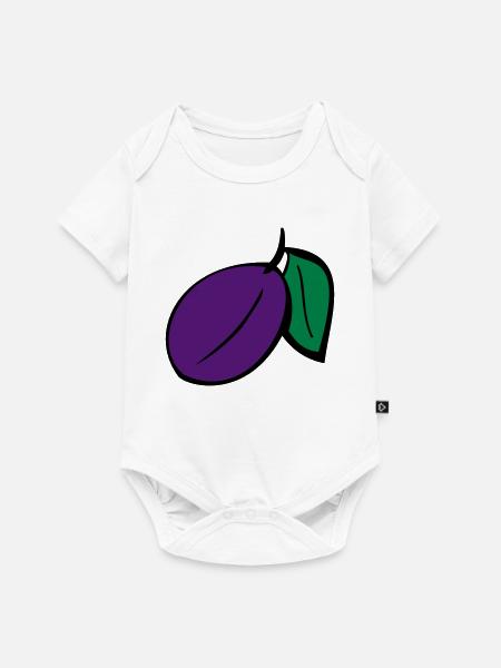 Pflaume - Baby Premium Kurzarmbody - Weiß