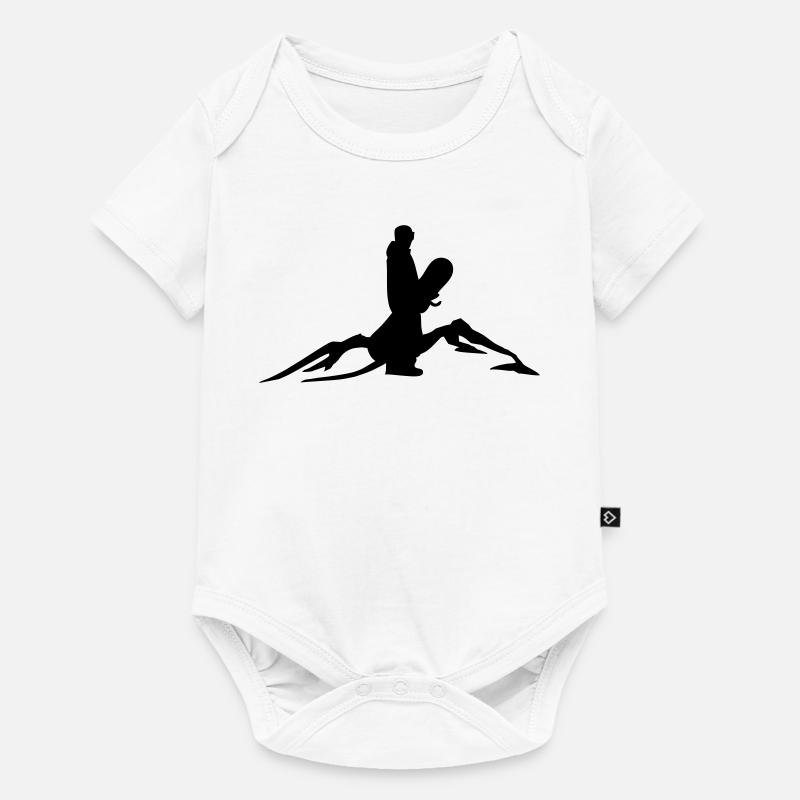 Snowboarder mit Berg - Baby Premium Kurzarmbody - Weiß