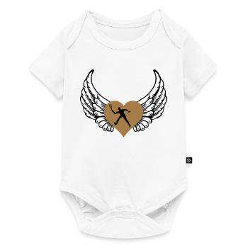 Coeur de tennis avec des ailes - Body à manches courtes Premium Bébé - blanc - Devant