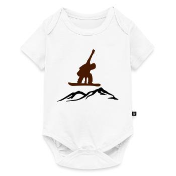 Snowboarder über Berg - Baby Premium Kurzarmbody - Weiß - Vorne