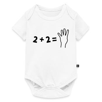Witziges 2+2=4 Mathematik Shirt - Baby Premium Kurzarmbody - Weiß - Vorne