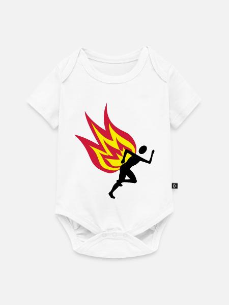 Jogger Feuer - Baby Premium Kurzarmbody - Weiß