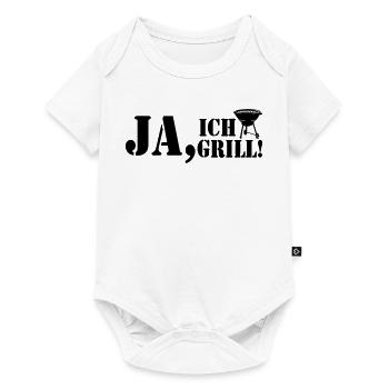 Grillkönig, Grillen, BBQ, Ja ich Grill (25) - Baby Premium Kurzarmbody - Weiß - Vorne