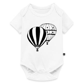 Heißluftballon Ballonfahrer Ballonfahrt Doppel(25) - Baby Premium Kurzarmbody - Weiß - Vorne