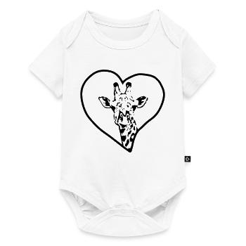 Girafe & Coeur - Body à manches courtes Premium Bébé - blanc - Devant