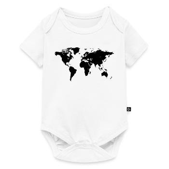 World Map - Baby Premium Kurzarmbody - Weiß - Vorne