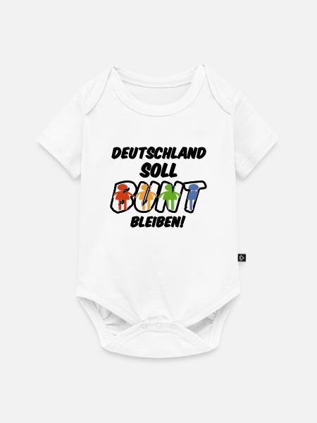 Buntes Deutschland Geschenk - Baby Premium Kurzarmbody - Weiß