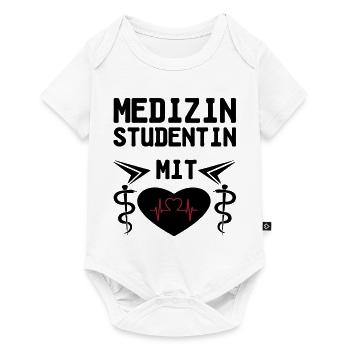Medizinstudentin mit Herz Geschenk - Baby Premium Kurzarmbody - Weiß - Vorne