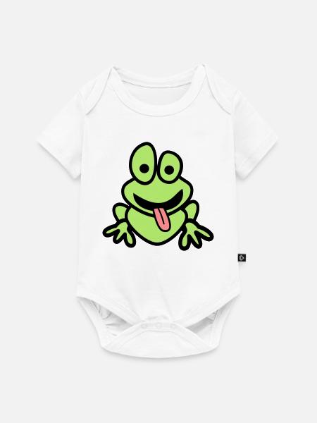 Frosch mit Zunge - Baby Premium Kurzarmbody - Weiß