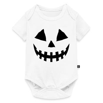 Kürbis schwarz flex - Baby Premium Kurzarmbody - Weiß - Vorne