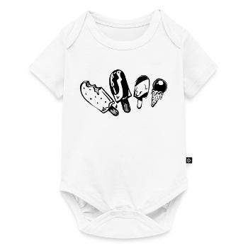 Eis-am-Stiel Kollektion - Baby Premium Kurzarmbody - Weiß - Vorne