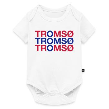 TROMSO Norway Norwegen Norge Norwegische Flagge - Baby Premium Kurzarmbody - Weiß - Vorne