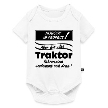 Traktor , Trecker , Landmaschine , Nobody (25) - Baby Premium Kurzarmbody - Weiß - Vorne