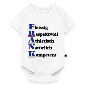 Frank , Vorname,Namensschild,Name,Fun Shirt (25) - Baby Premium Kurzarmbody - Weiß - Vorne