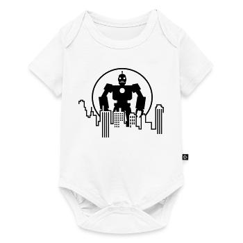 Robot Skyline – Sci-Fi Android Silhouette Shirt - Baby Premium Kurzarmbody - Weiß - Vorne