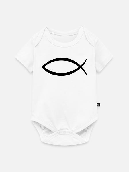Christenfisch Symbol - Baby Premium Kurzarmbody - Weiß