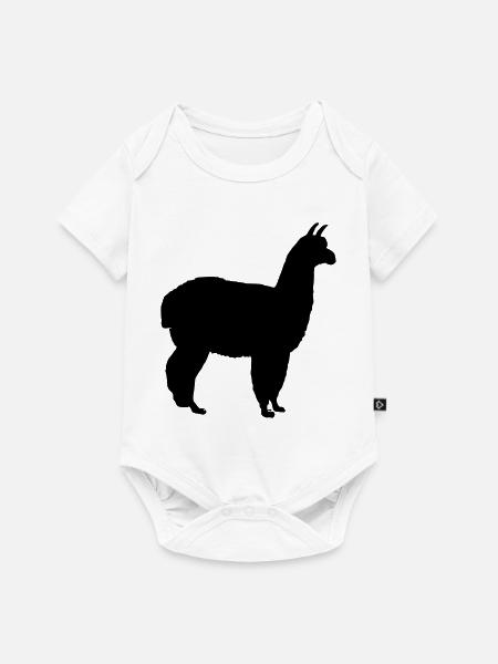 Edles Alpaka - Baby Premium Kurzarmbody - Weiß