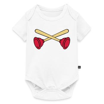 Pömpel crossed - Baby Premium Kurzarmbody - Weiß - Vorne