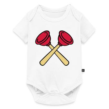 Pömpel gekreuzt - Baby Premium Kurzarmbody - Weiß - Vorne
