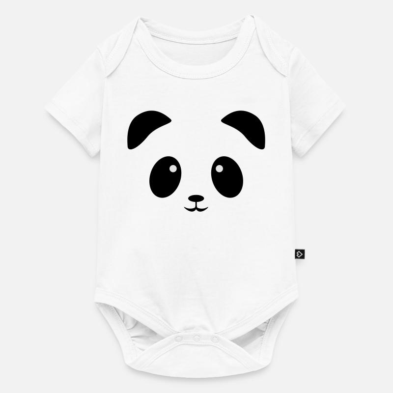Visage de panda - Body à manches courtes Premium Bébé - blanc