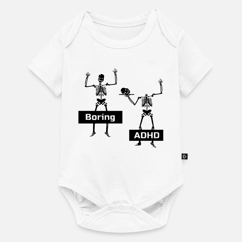 Boring vs ADHD - Baby Premium short-sleeve bodysuit - white