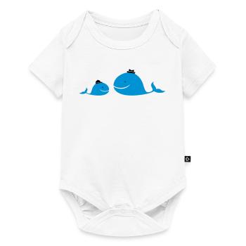 Wale gross klein - Baby Premium Kurzarmbody - Weiß - Vorne