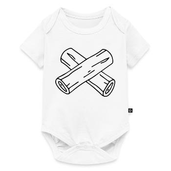 Achtung Vollpfosten - Baby Premium Kurzarmbody - Weiß - Vorne
