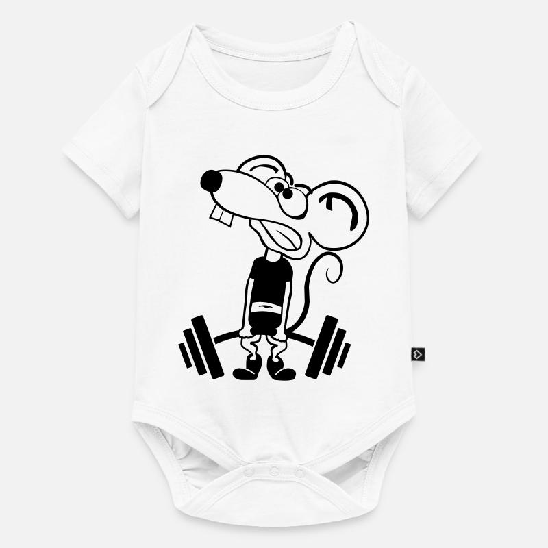 Pump Maus kontur 1c - Body à manches courtes Premium Bébé - blanc