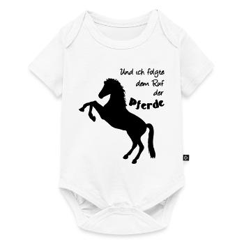 Ruf der Pferde Pferd Reiter Tier Reiten Geschenk - Baby Premium Kurzarmbody - Weiß - Vorne