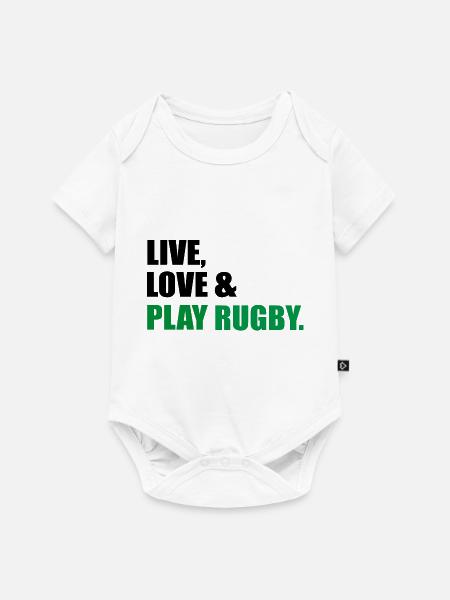 Rugby - Baby Premium Kurzarmbody - Weiß