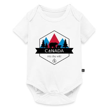 Le Canada dans la nature avec les ours et la forêt - Body à manches courtes Premium Bébé - blanc - Devant